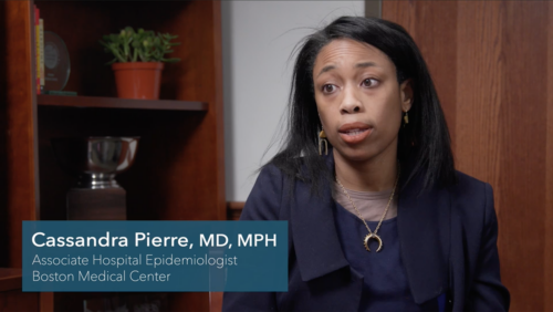 Cassandra Pierre, MD, MPH talking head frame