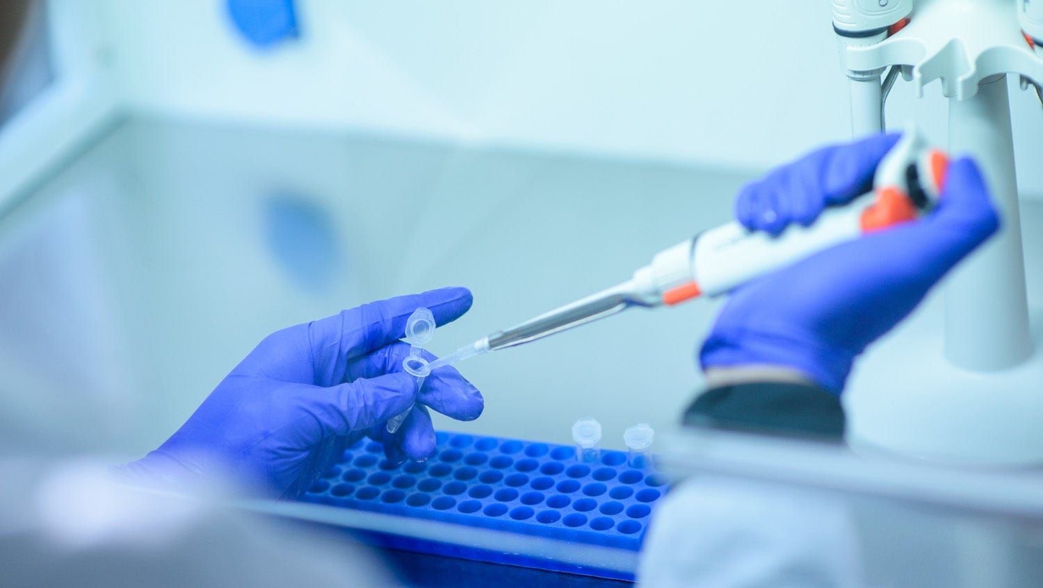 Investigator handles COVID-19 biorepository samples