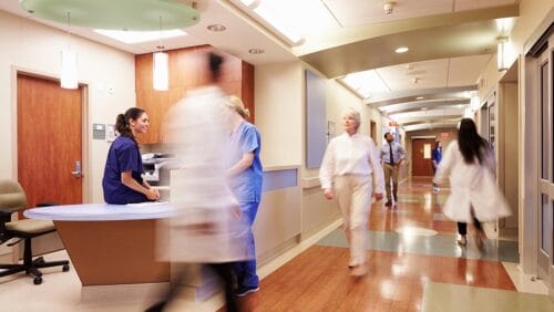 Doctors rush to complete rounding across multiple units, a result of poor inpatient regionalization