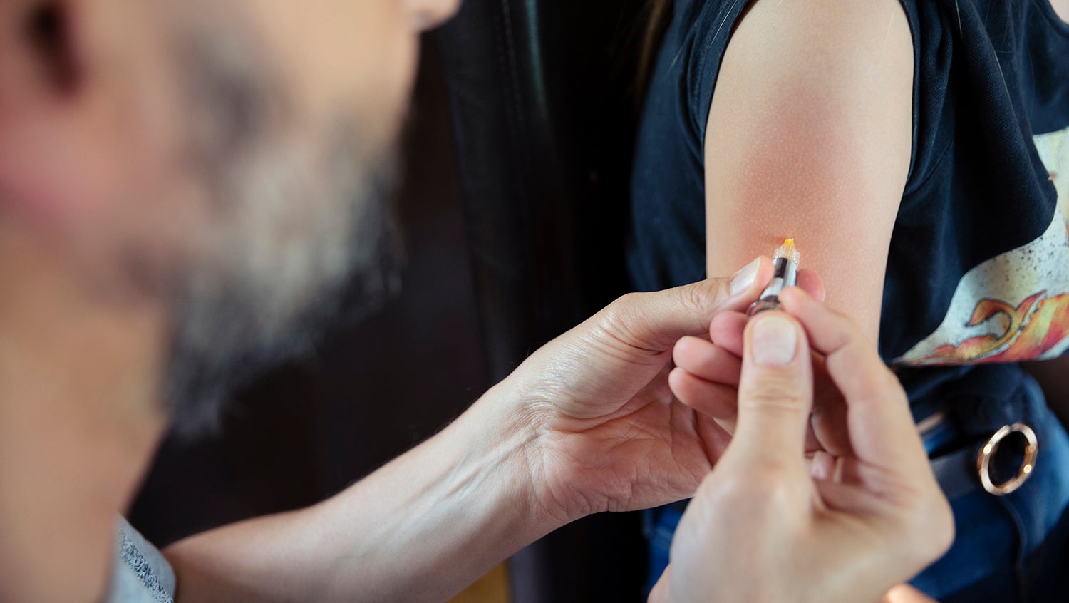 HPV vaccine shot administered