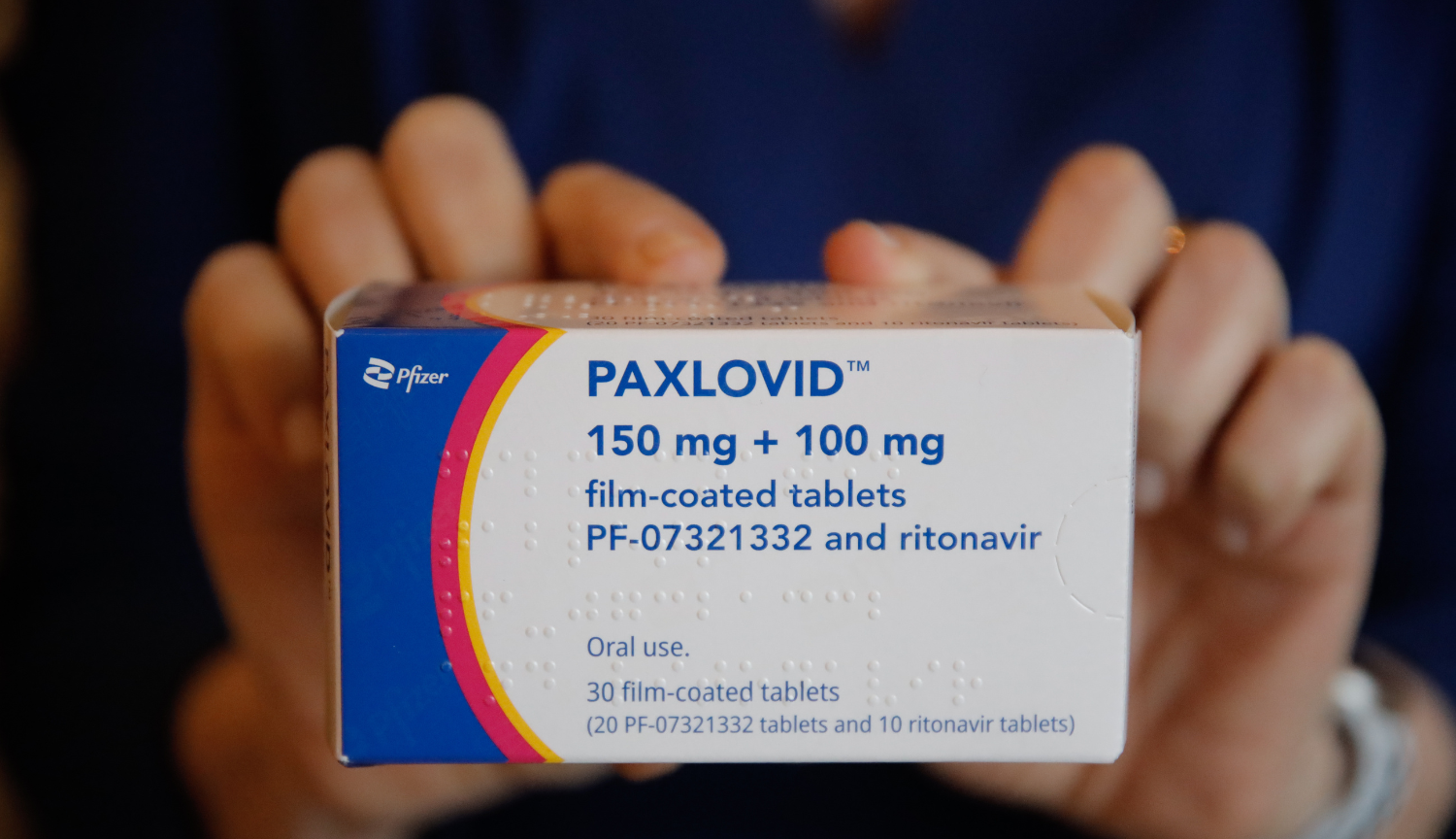 at home COVID treatment Paxlovid packaging, antiviral drug