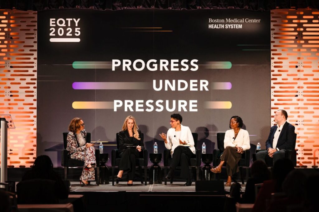 From L to R: Petrina Martin Cherry, MBA VP, Community Engagement and External Affairs, BMC Health System; Johanna Jobin, Vice President, Global Head of Environment and Sustainability, Takeda; Binta Beard, Head US Social Impact & Novartis US Foundation President ; Keri Salter-Shahidi, Actress, Producer, and Co-founder of 7th Sun Productions; Santiago Lyon, Head of Advocacy & Education, Content Authenticity Initiative, Adobe. Piper Brown Photography.