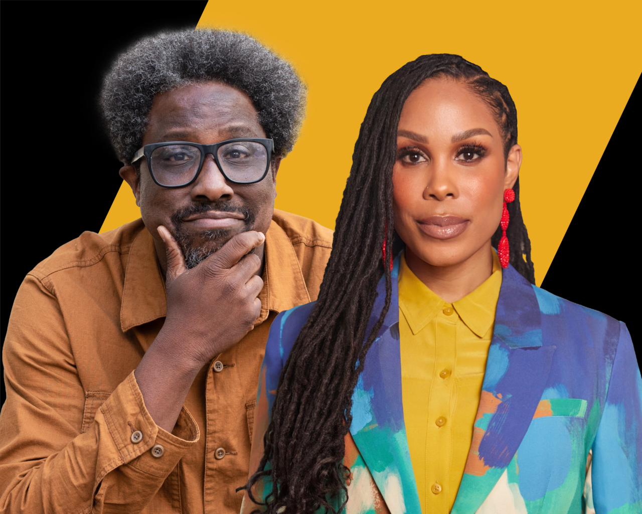 Graphic displaying EQTY 2026 presenters W. Kamau Bell and Dr. Uché Blackstock